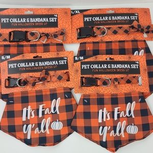 Pet Collar and Bandana Set for Fall and Halloween